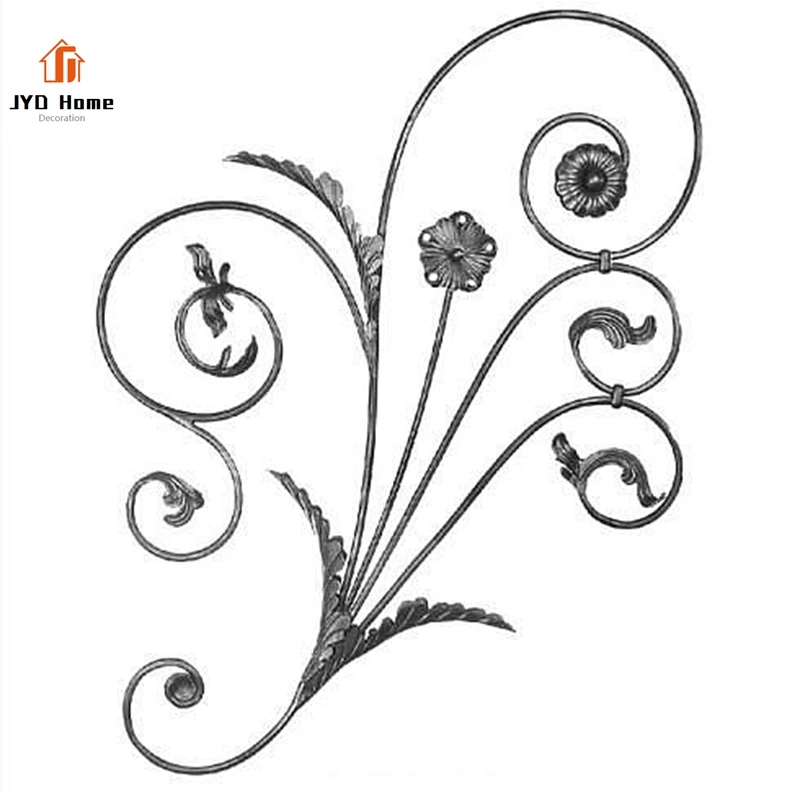 JYD Home Decorative Wrought Iron Panels Metal Balusters for Gate Fence Railing