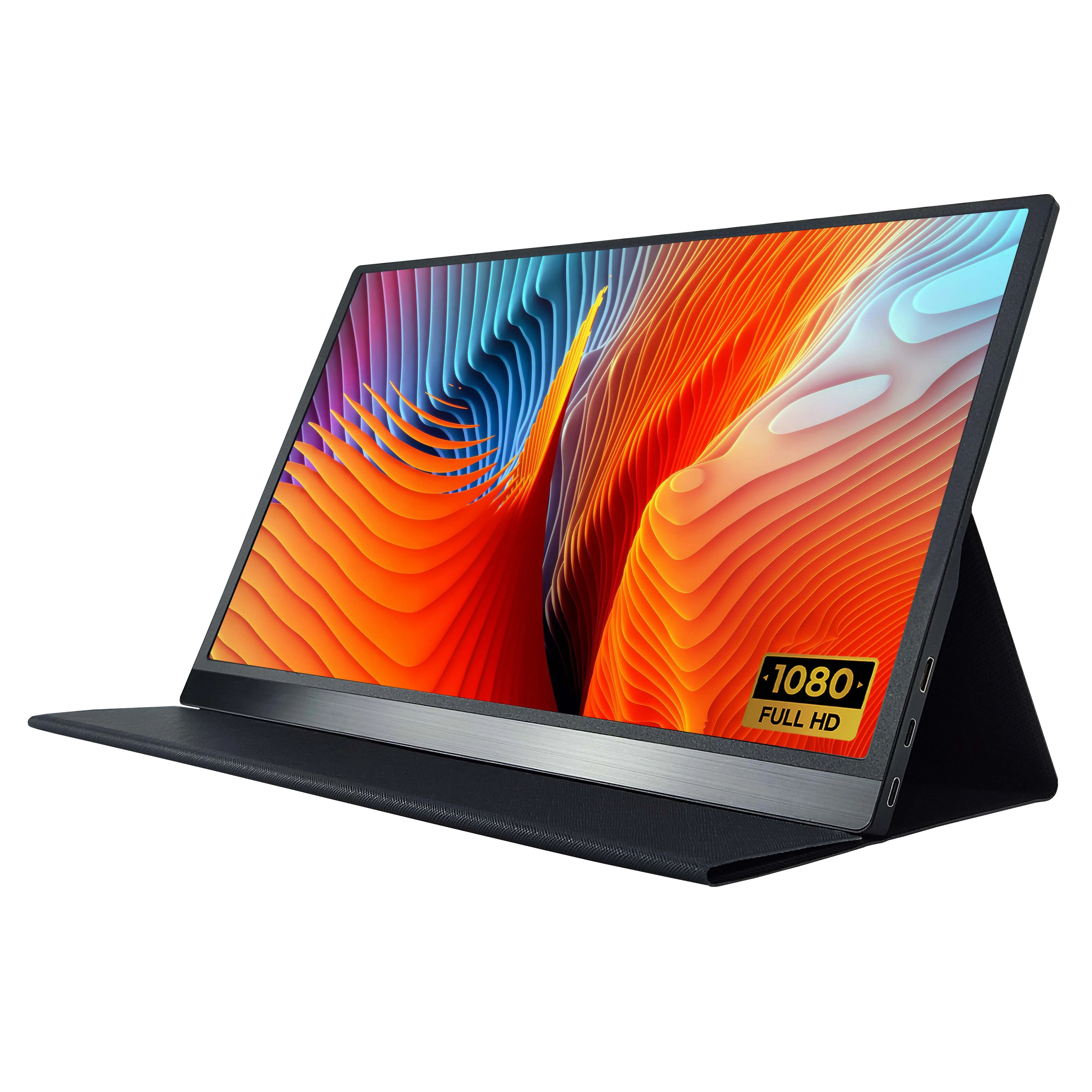 Portable Monitor 15.6' FHD 1080P Portable Laptop Monitor IPS Computer External Screen USB-C HDMI Display w/Smart Cover for PC