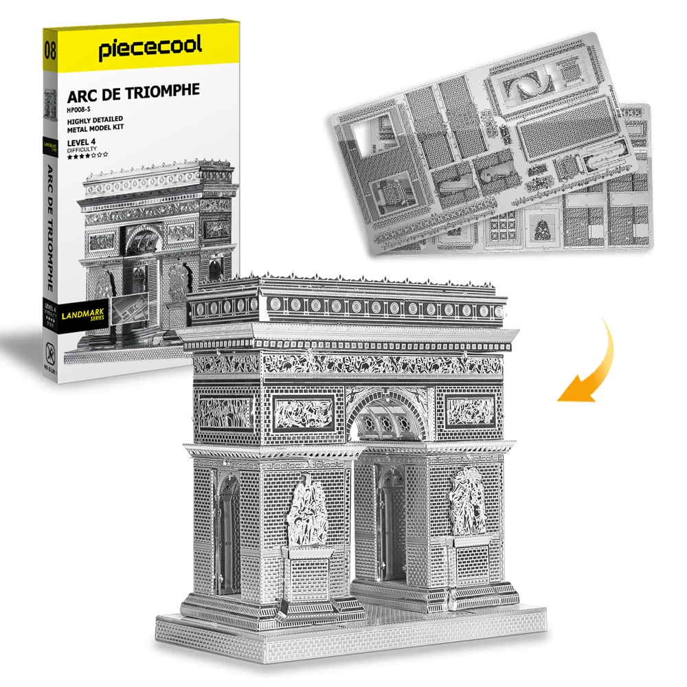 Piececool Paris Famous Architecture ARC DE TRIOMPHE  DIY Metal Jigsaw 3D Metal Building Puzzle For Adults and Teen