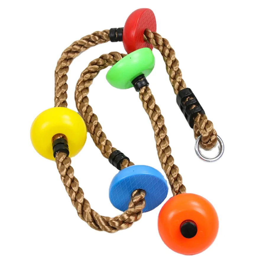 Детские качели с большим диском, разноцветные качели для скалолазания на дереве