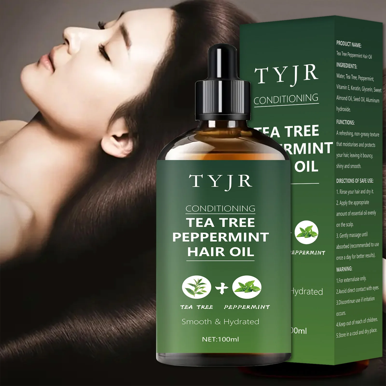 Mint essential oil for men and women scalp care essence hair care tea tree essential oil