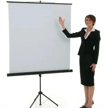 Outdoor Use 4/3 Format 72-150inch Matte White Tripod Projector Screen with Metal Stand