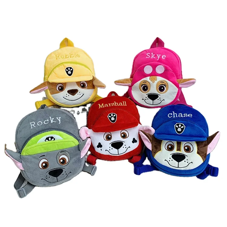 New Plush Backpack Kids Dog Patrolling Cartoon Character Paws Patroles Kindergarten School Bag Children Gift