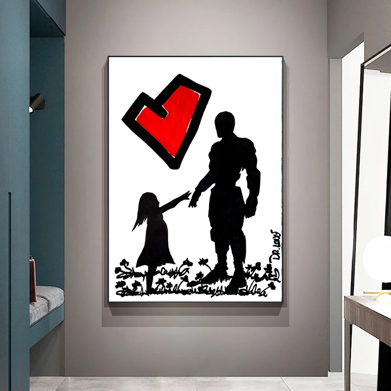 Human feelings in Love Background Artworks Poster Print Tableau Luxury Wall Art Decor Living Room Bedroom Home Canvas Paintings