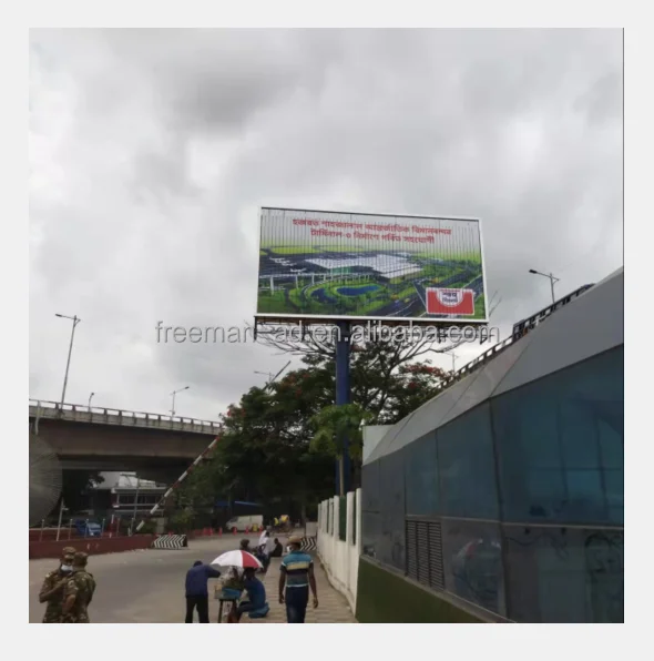 Bangladesh trivision billboard unipole tri-vision billboard stand in Dhaka