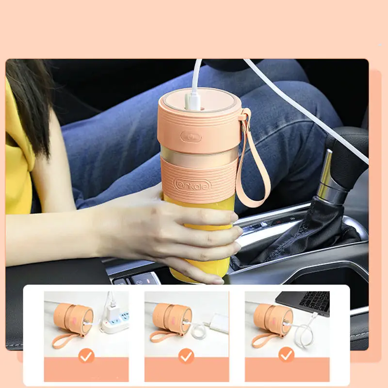 Portable 300ml mini fruit milk juicer Electric USB Rechargeable Ice Smoothie Fruit Blender handheld traveling Juicing Cup