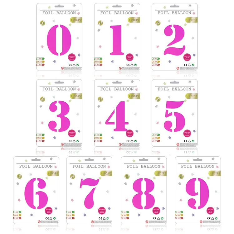 40 inch number 2023 Individual Package Multiple colors are available Single card packing number foil balloon wholesale