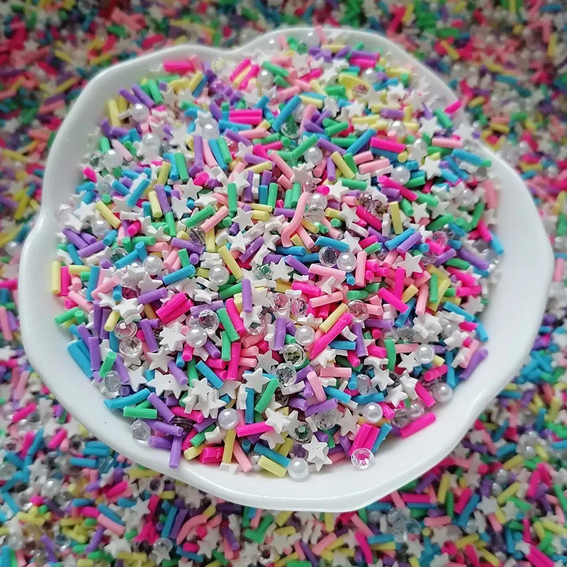 500g DIY Slime Supplies Filler Christmas Decoration Craft Mixture Candy Long Polymer Clay Sprinkles