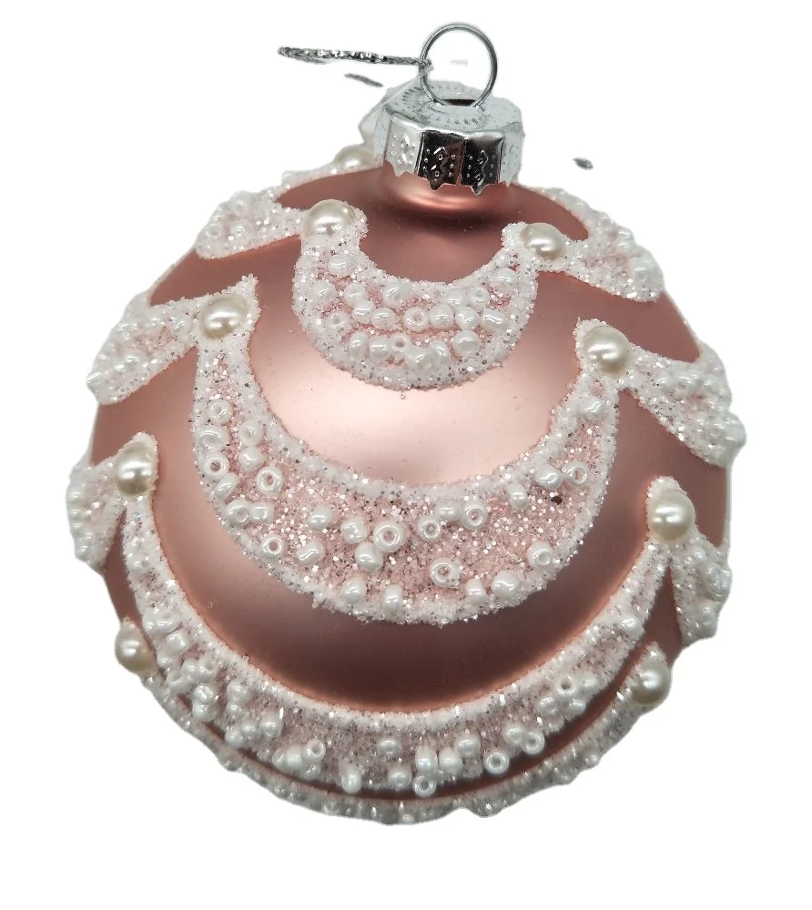 Стеклянная трансплантация для украшения дома различных форм и розовых шариков для рождественского фестиваля