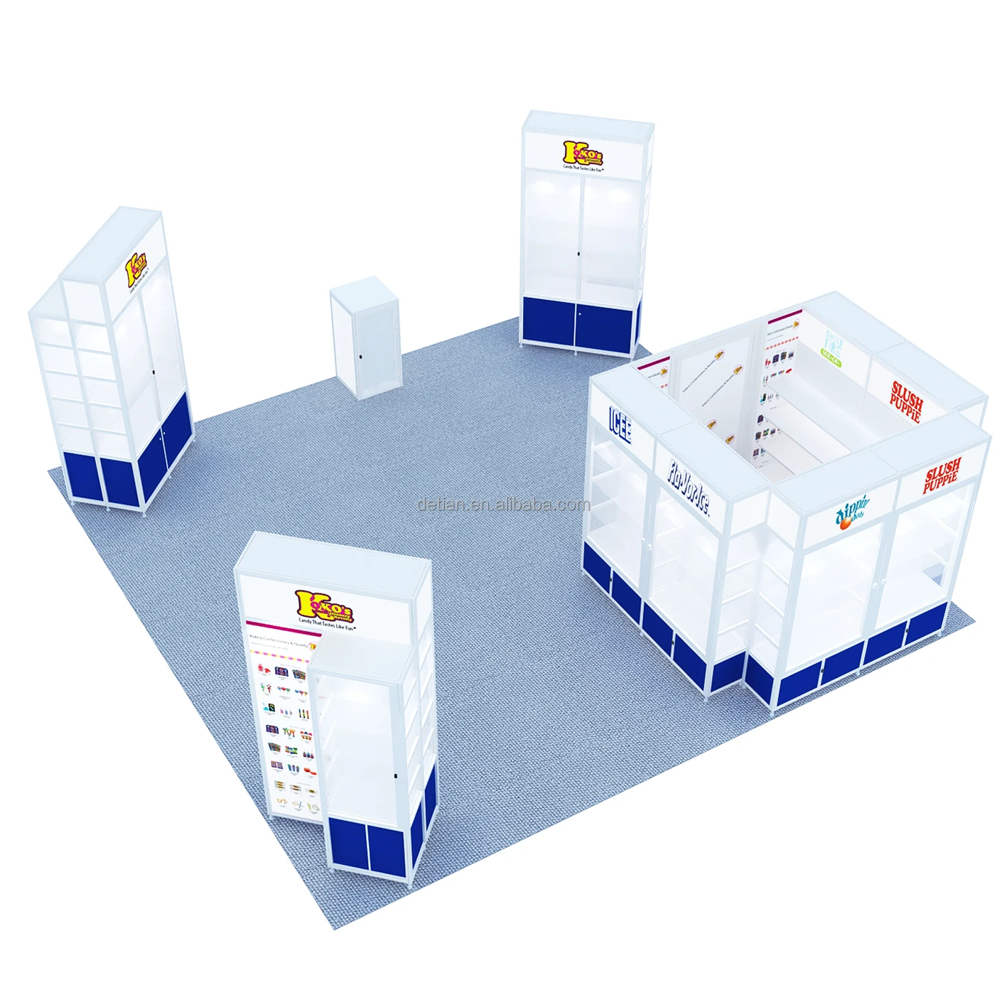 Detian offer 20 x 20 Modular Display Cases And Custom Aluminium Backlit Design Exhibition Trade Show Booth