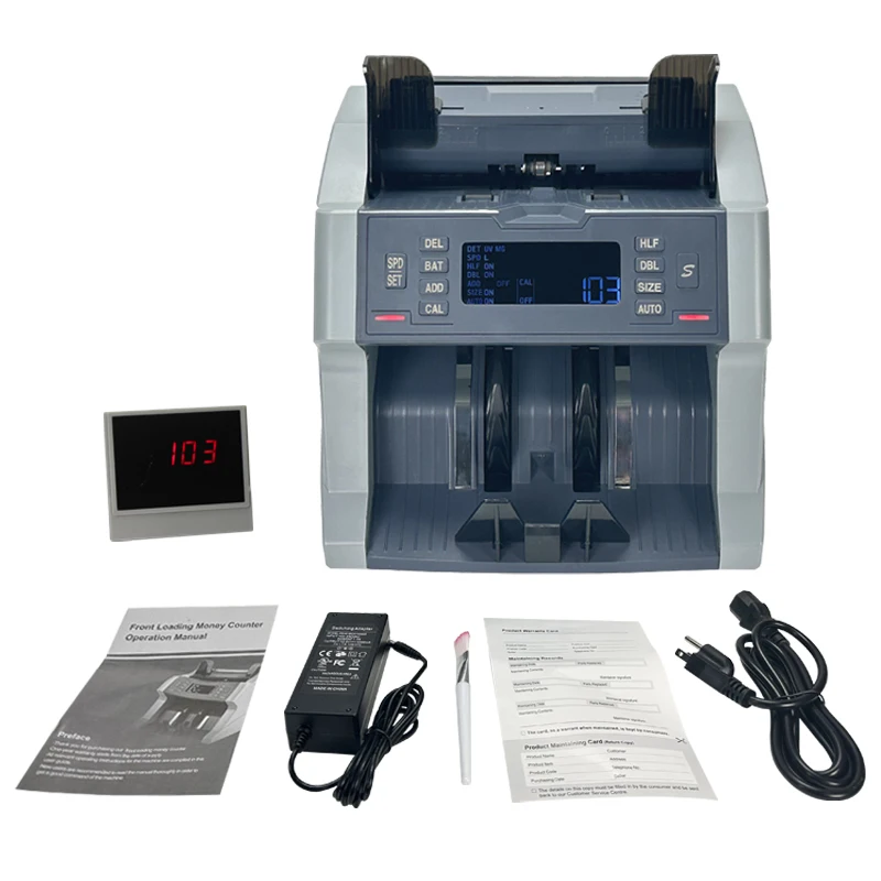 Portable Top Loading Bank Note Professional  Bill Multi Banknote Money Counter and Cash Currency With Calculator