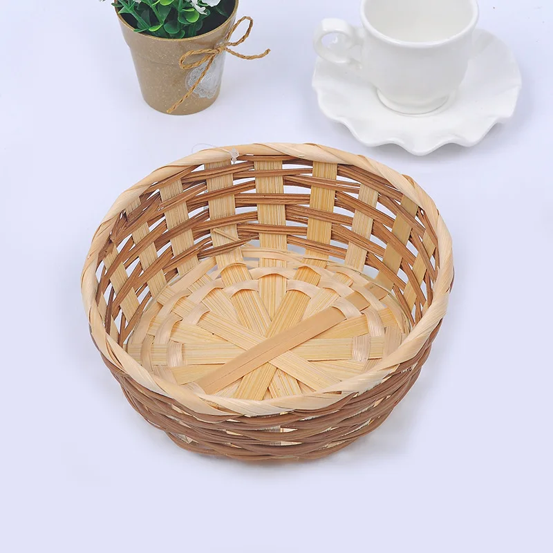 Portable Handmade Rattan Storage Container Houseware Bamboo Woven Gift Storage Basket With Plastic Liner