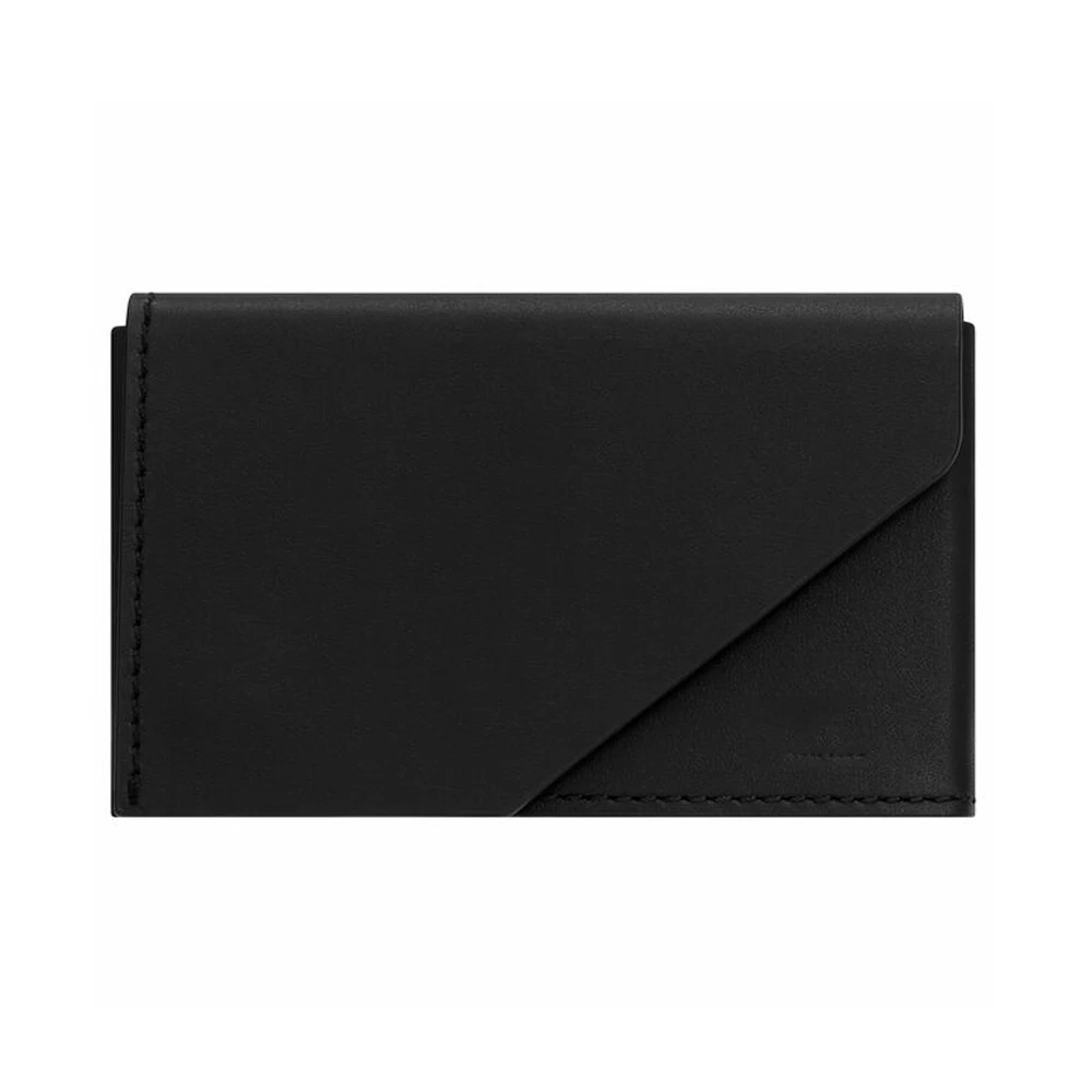 Wholesale Handmade Business A hinge flap Closure Custom Genuine Leather Card Holder For Men