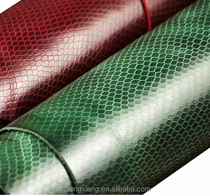 100% cowhide naturally head layer oily skin embossed snake embossed cow skin genuine leather for bag shoes