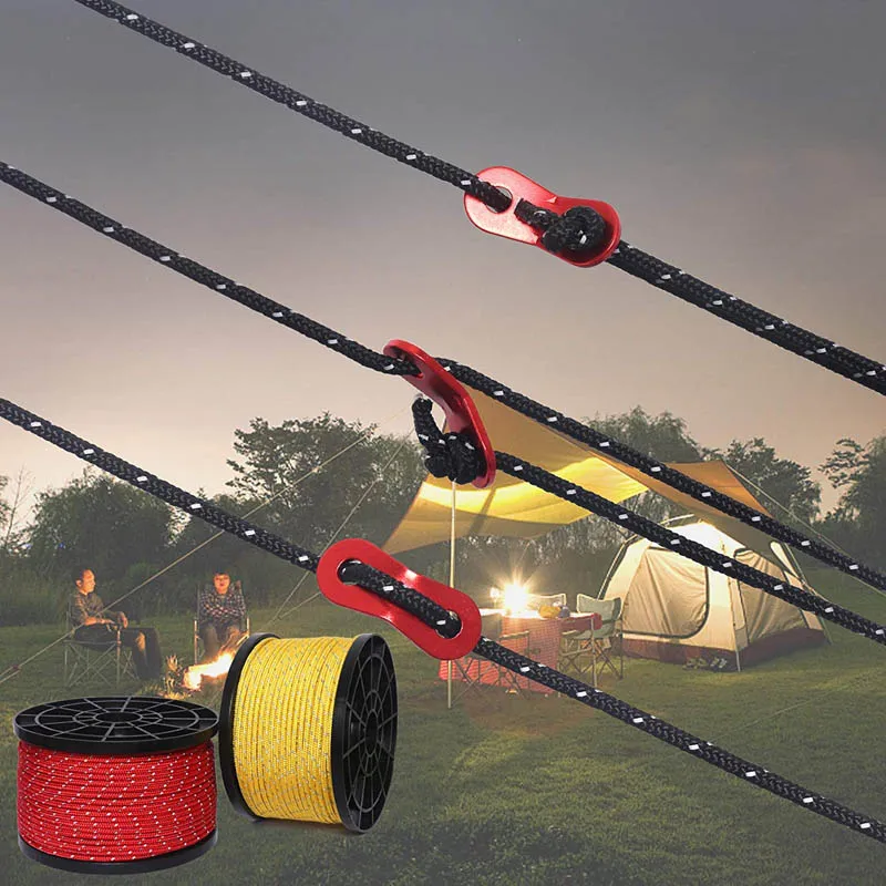 5mm Reflective Tent Wind Rope Camping String Guy Line,Wind Rope,Tent Cordage for Outdoor Travel,Hiking,Backpacking