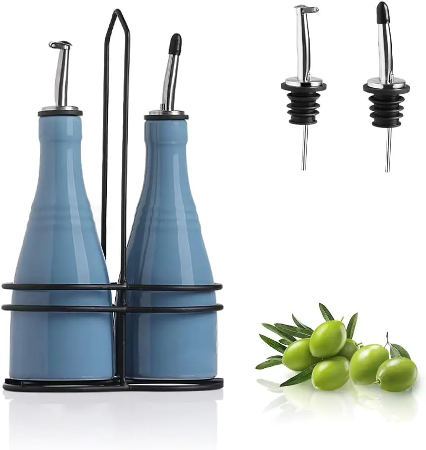 ceramic olive oil dispenser bottles cork lid wholesale unique stoneware oil container jar kitchen jar