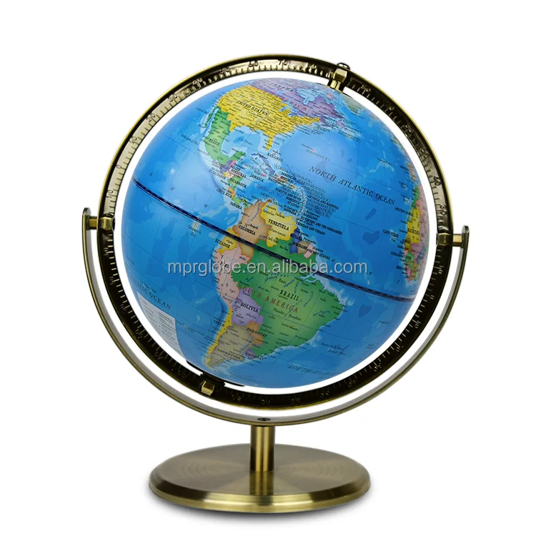 9 Inch Desktop World Globe with Blue Oceans Educational Globe