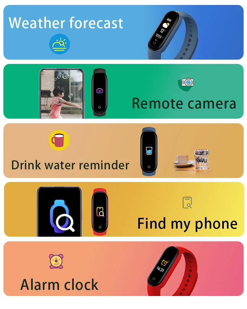 Лидер продаж Amazon Смарт-часы M6 с монитором кровяного давления часы Mi Band водонепроницаемые носимые устройства