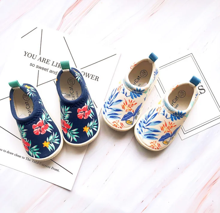 Ins hot stylish elastic canvas fabric children slip on shoes