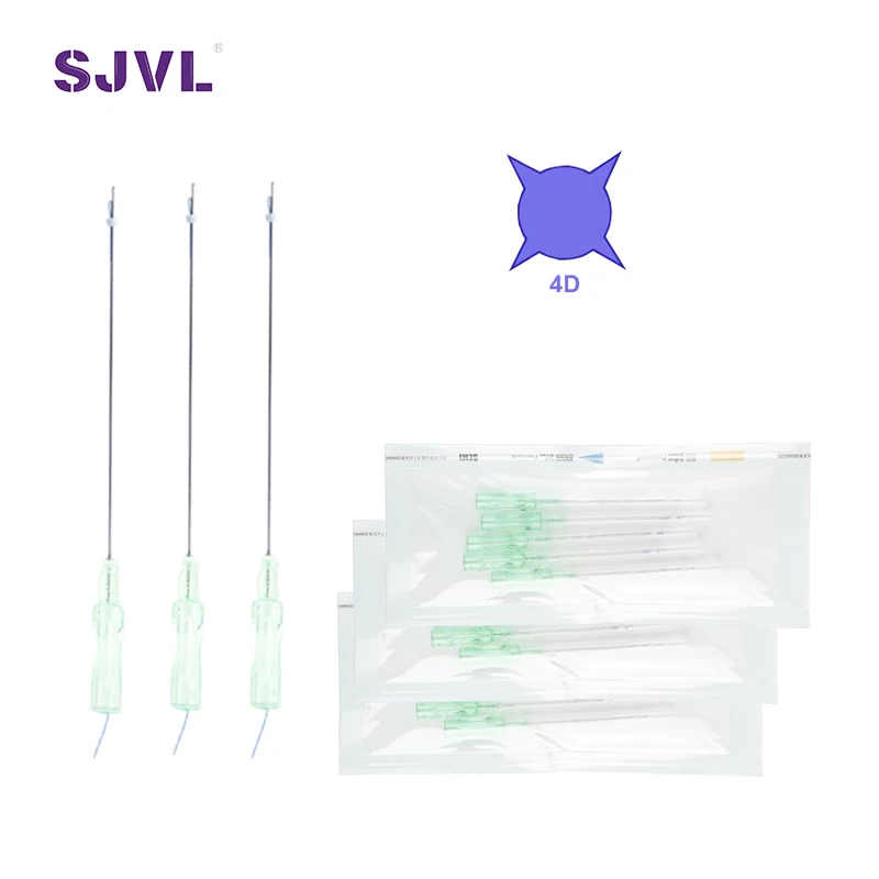 L Half Blunt 21g 60mm Absorbable Collagen 4D Pdo Cog Thread,Double Chin Sagging Skin Lift Bidirectional Barbed 4D Pdo Cog Thread