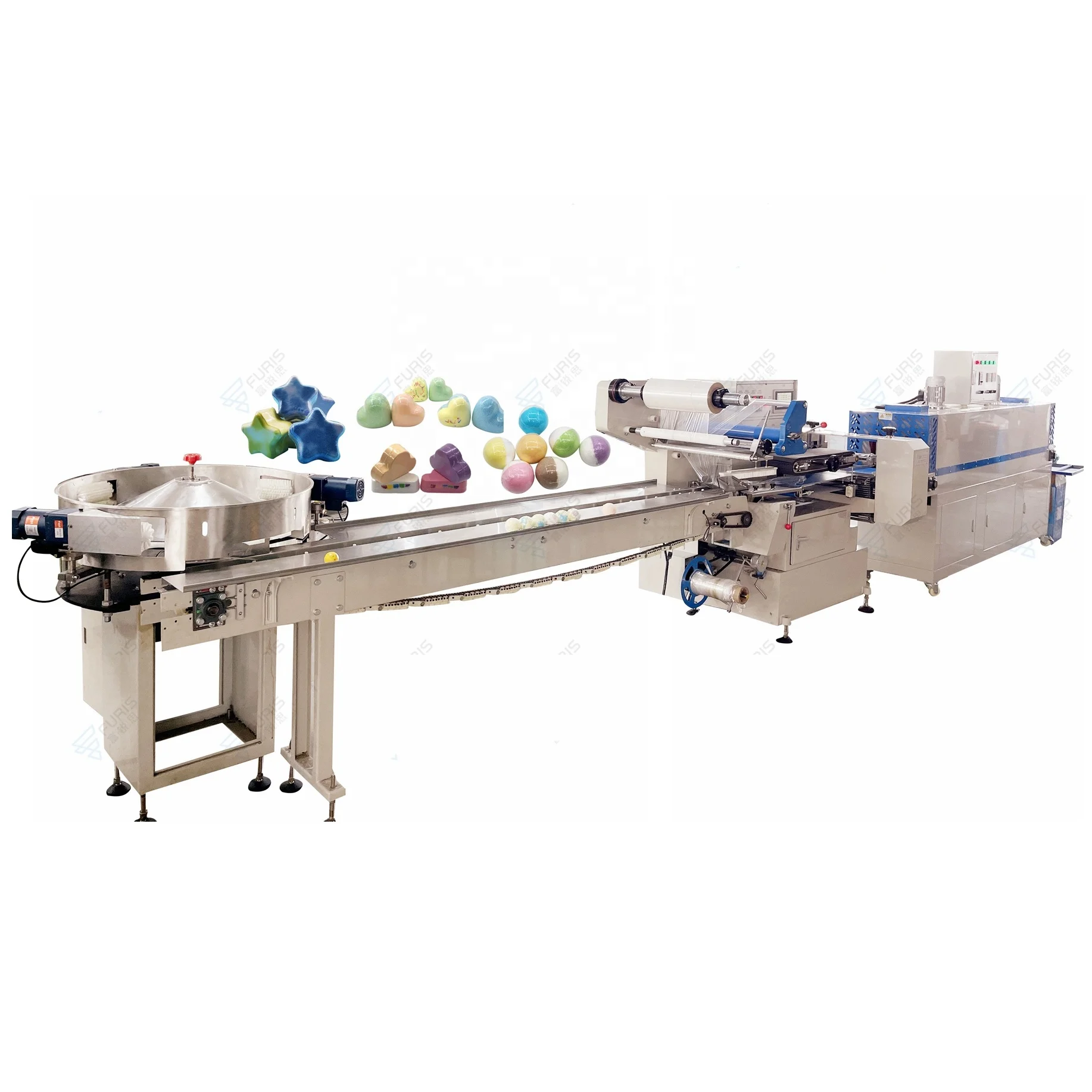 High speed full automatic bath fizz bomb ball press mold make pleat shrink packing wrapper wrapping machine price cost for sale