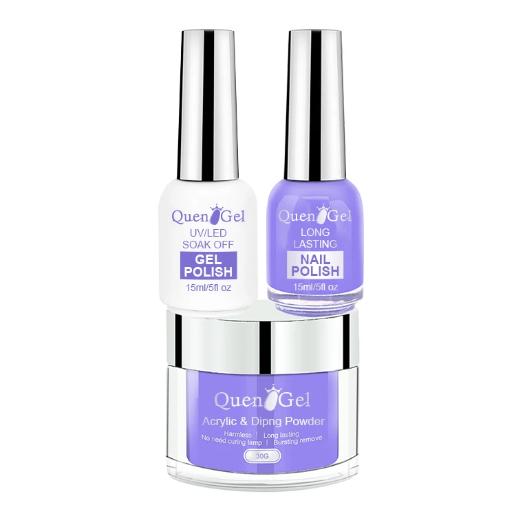 Best Quality No Need Lamp Cure Quick Nail Color Dip Acrylic Powder White Crystal 3 In 1 Powder Acrylic Set