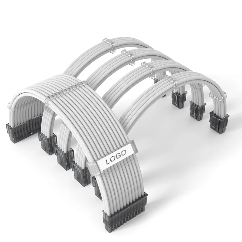 Power Supply Cable Extension Sleeve Kit PSU Extension Cables Kit PSU 1*24Pin 1*4+4P 3*6+2Pin Customization Mod Cable