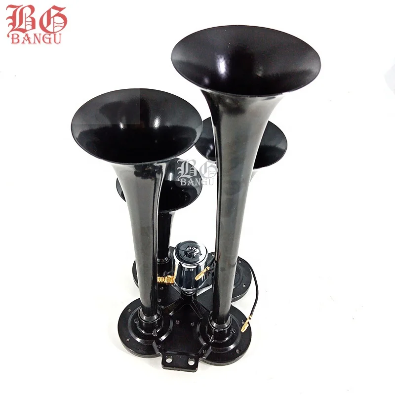 European Truck Parts Bangu 12V 24V 450 Hz 120db 4 pipes air horn electric air horn with powerful sound for truck for bus