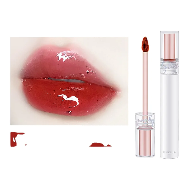 Fruit-flavored mirror lip glaze does not fade and does not stick to cup lip gloss