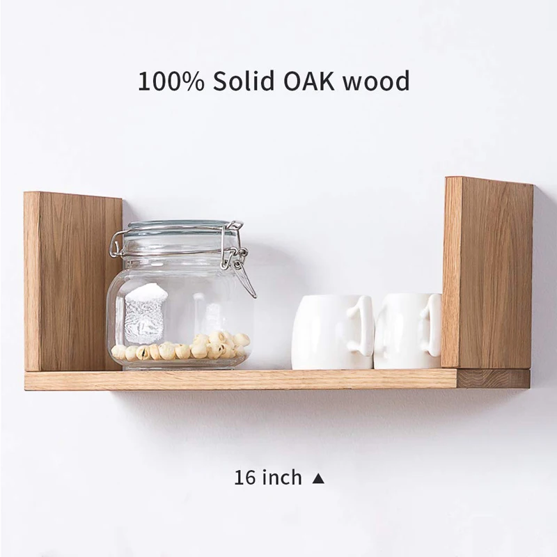 New design wooden floating U shaped wall shelves photo frame display wall mount shelf for living room