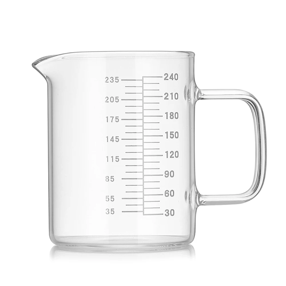 BCnmviku 240ML Measuring Glass Cup Glass Beaker For kitchen laboratory 8 oz glass beaker measuring cup 8oz/240ml
