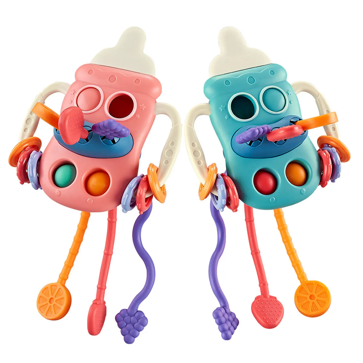 Interactive Silicone Baby Teething Toy Boost Sensory Development and Fine Motor Skills with Engaging Textures and Sounds