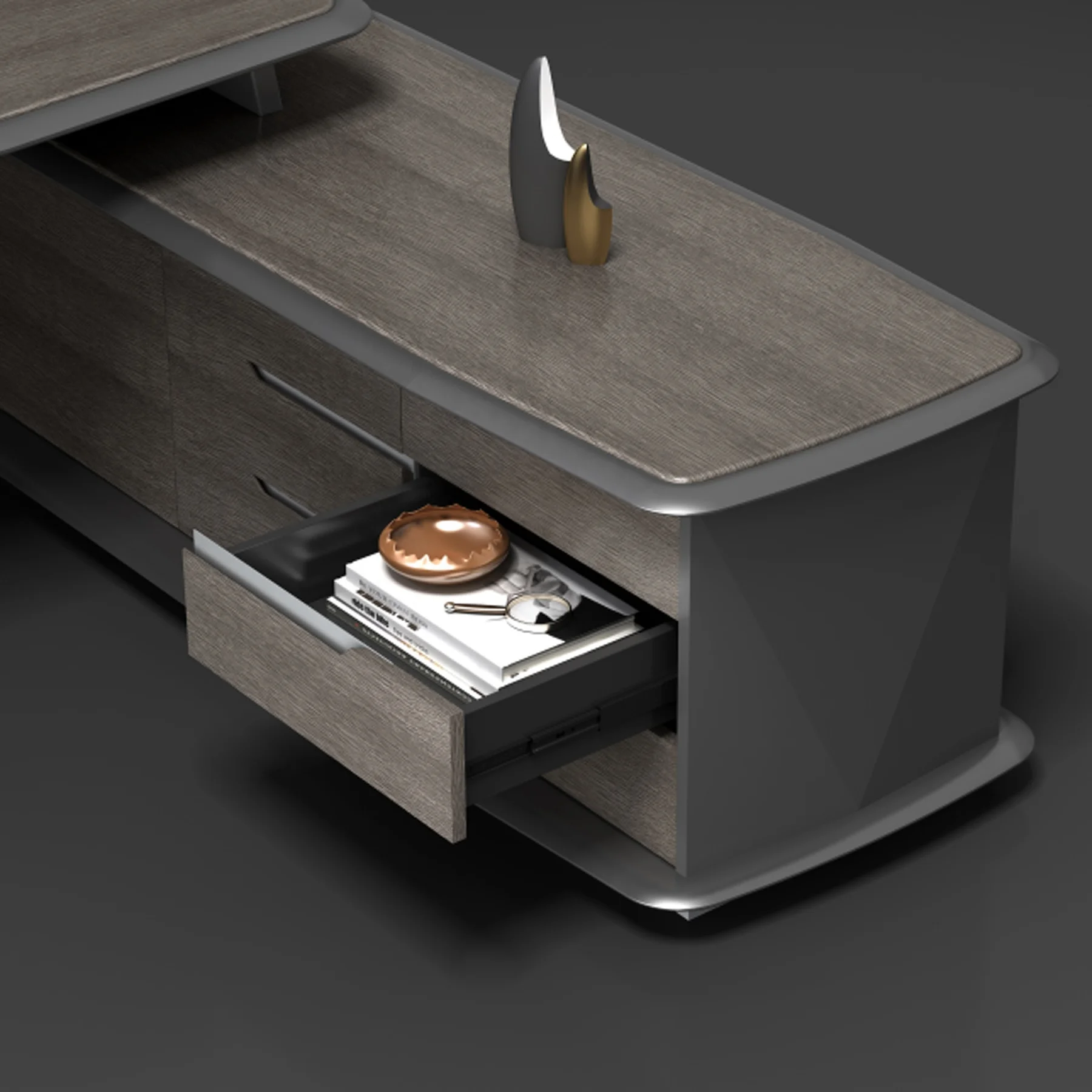 Высококачественный современный дизайн, роскошный деревянный шпон, главный менеджер, директор, Председатель, офисная мебель, китайский стол руководителя