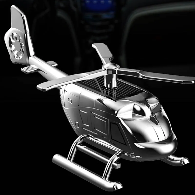 New creative car perfume metal solar rotating helicopter aromatherapy ornaments car accessories