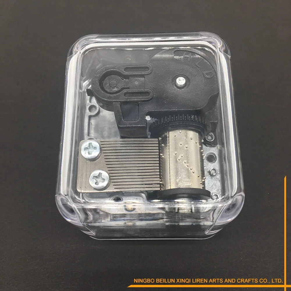 Music Box Movements Parts in Plastic Box Music Mechanism Wind Up Mechanism