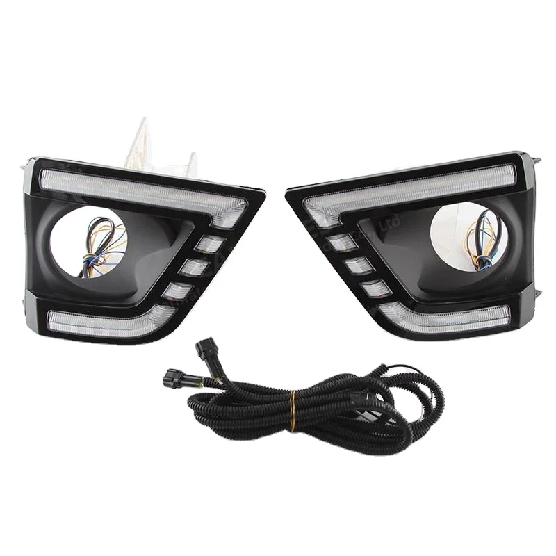 CARMATES LED Daytime Running Light Dynamic Yellow Turn Signal Relay Waterproof DRL Lamp For Toyota Corolla 2014 - 2016