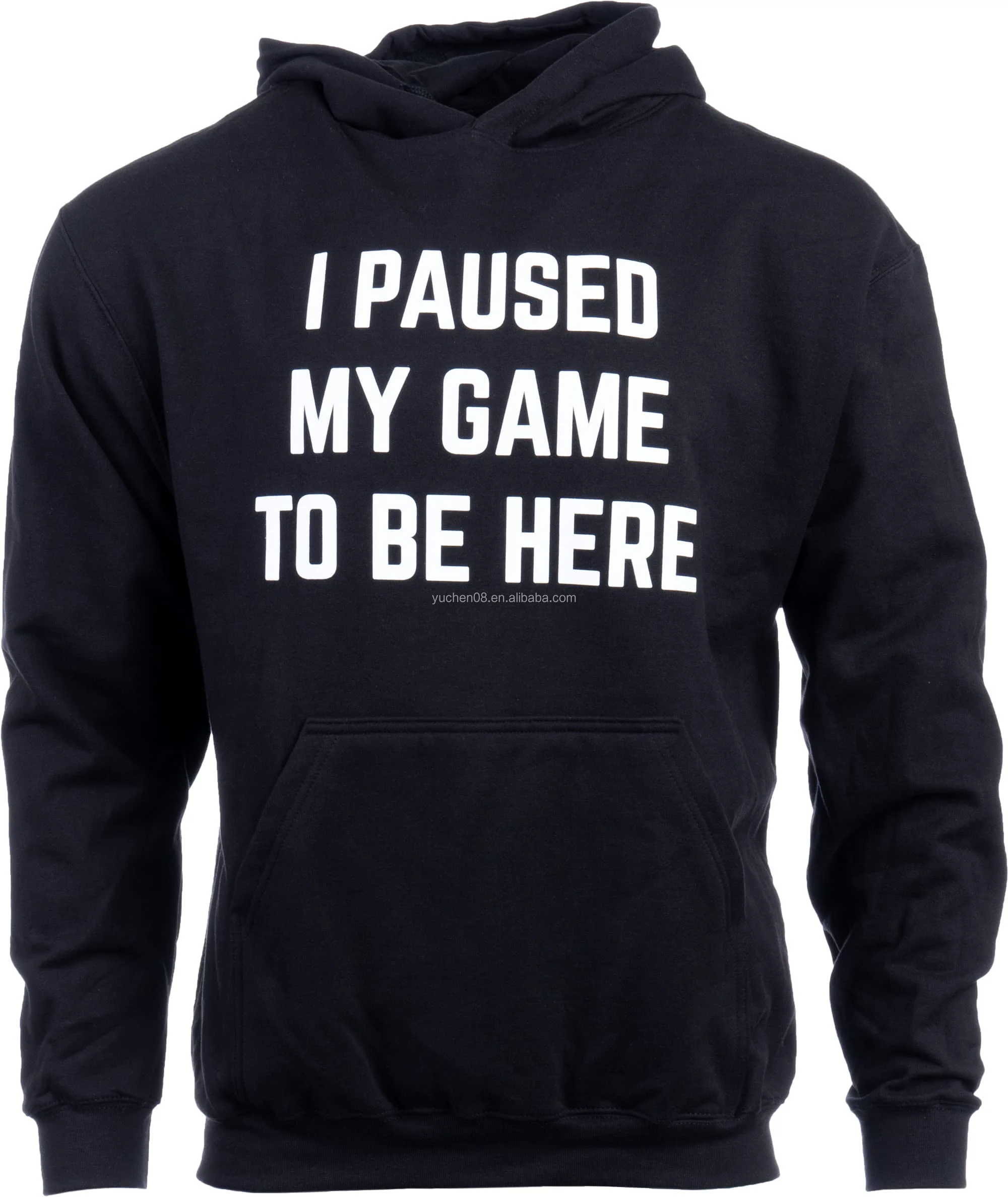 I Paused my Game to Be Here | Funny Video Gamer Humor Joke for Men Women Hoodie Hoody Hooded Sweatshirt