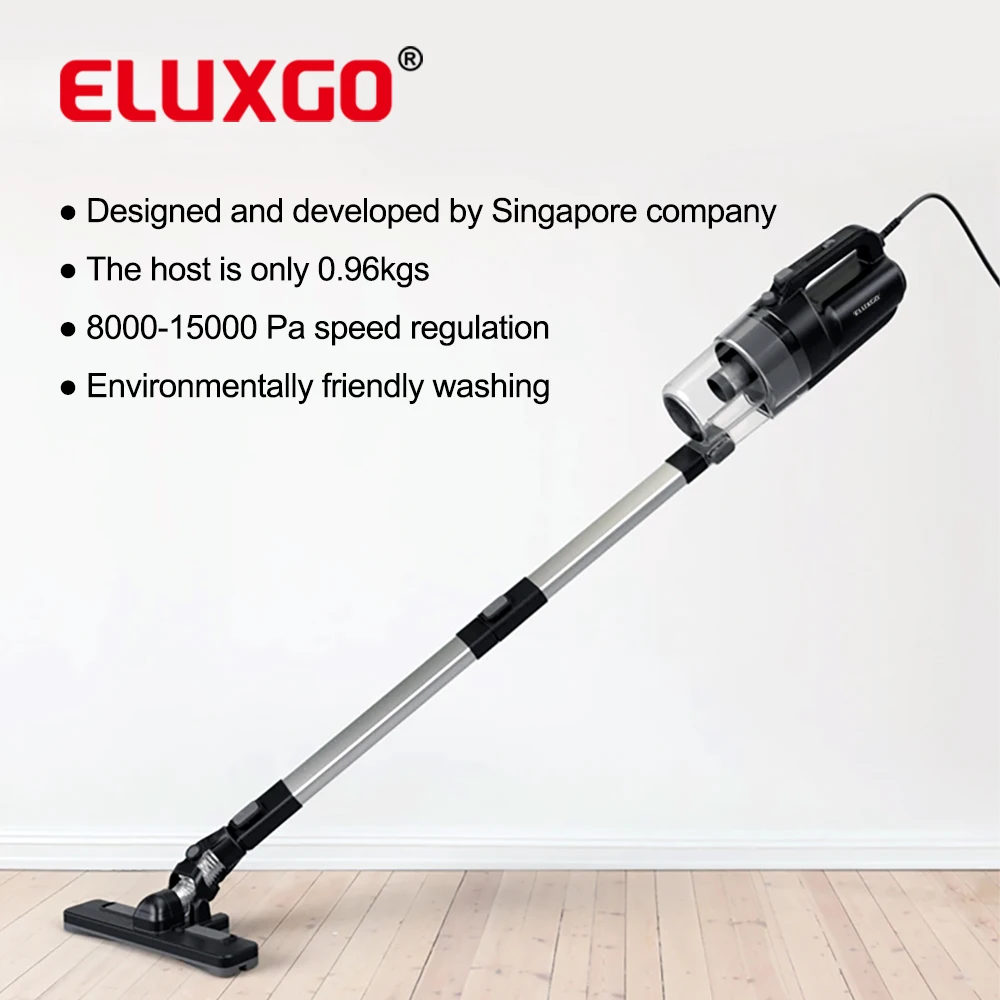 ELUXGO slide switch adjustable suction handheld automatic stick powerful suction floor care cyclone vacuum cleaner Aspiradoras