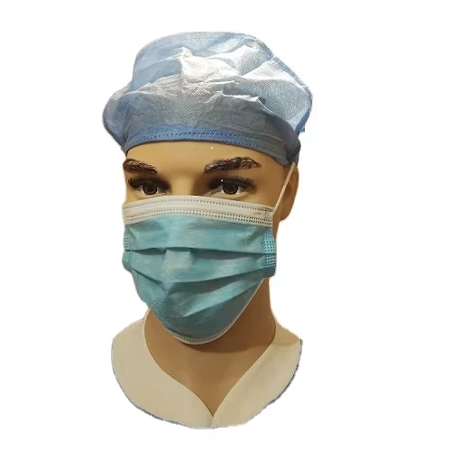 Фабричная одноразовая медицинская повязка на голову, 3-слойная лицевая просвечивание PP + Meltblown + PP нетканое полотно для больничных хирургических операций