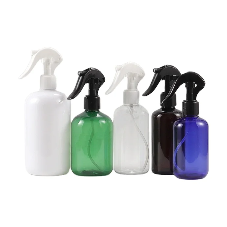 IBELONG 200ml 220ml 250ml 300ml 500ml Blue Black White Amber Clear PET Plastic Spray Bottle with Spray Trigger Sprayer Pump