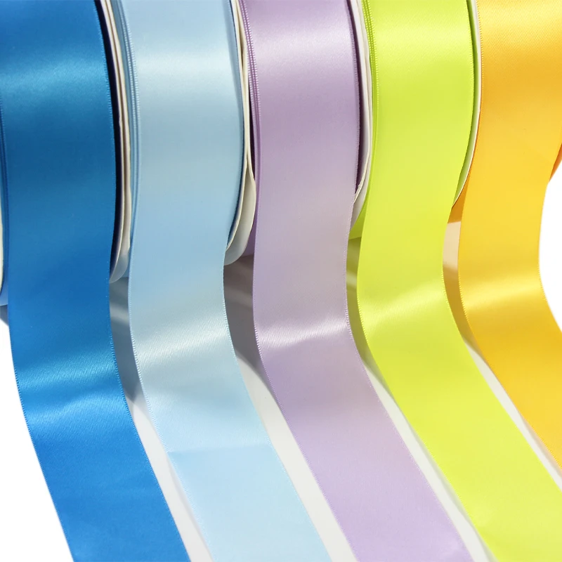 Hot sale stock 38mm 4cm 1.5 inch single double side rose flowers satin ribbons for luxury brand packaging