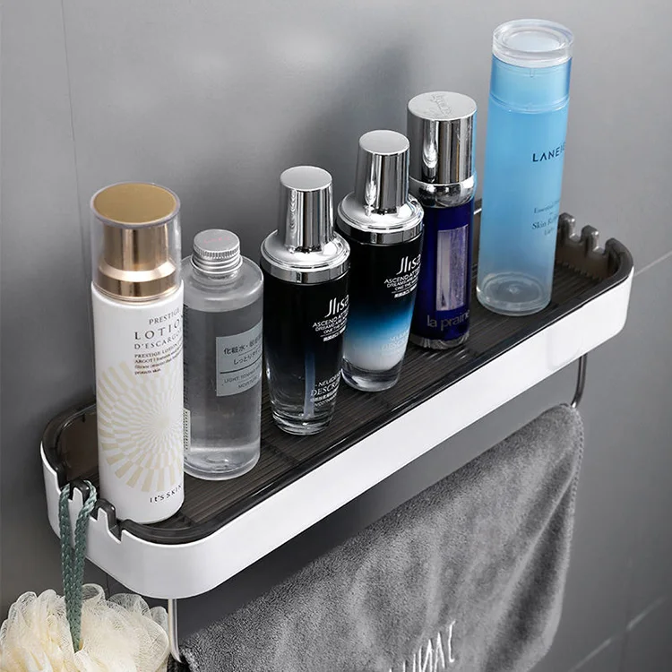 Sesame New Design Plastic Toilet Wall Mounted Bathroom Corner Rack Multi Functional Storage Shelf Rack