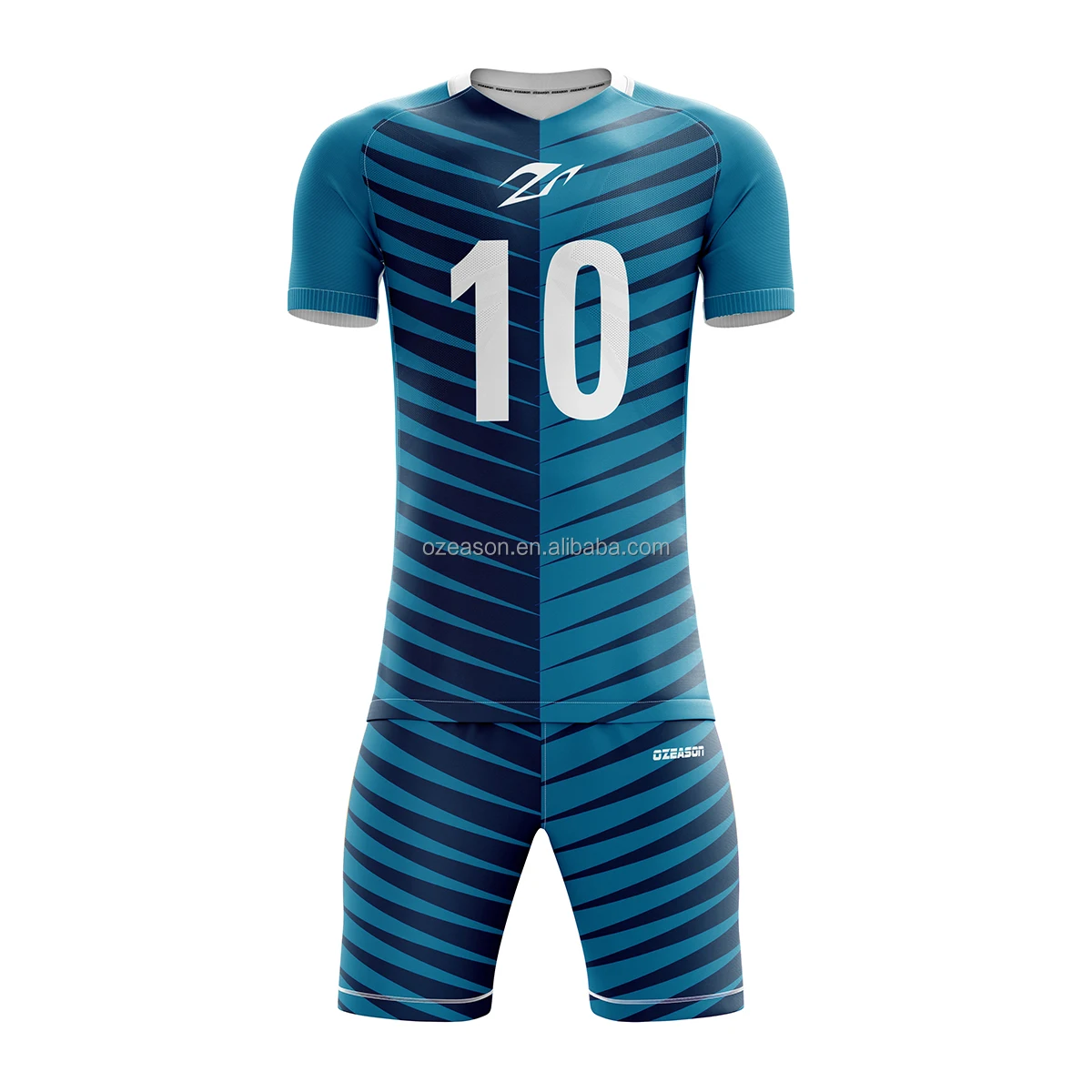 Wholesale cheap youth soccer team uniform sublimated custom blue soccer uniforms