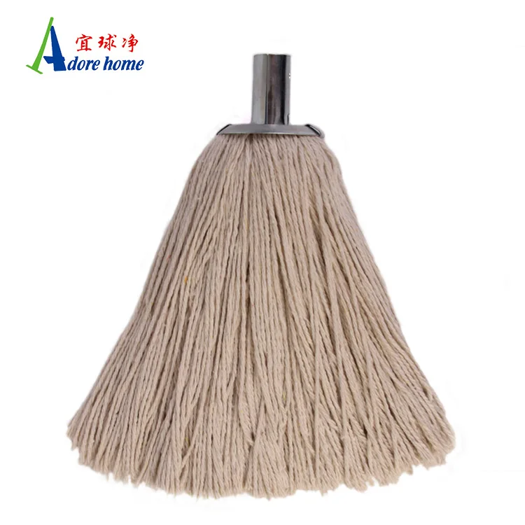 Water Mop Head made of cotton yarn with iron clip for floor cleaning mop