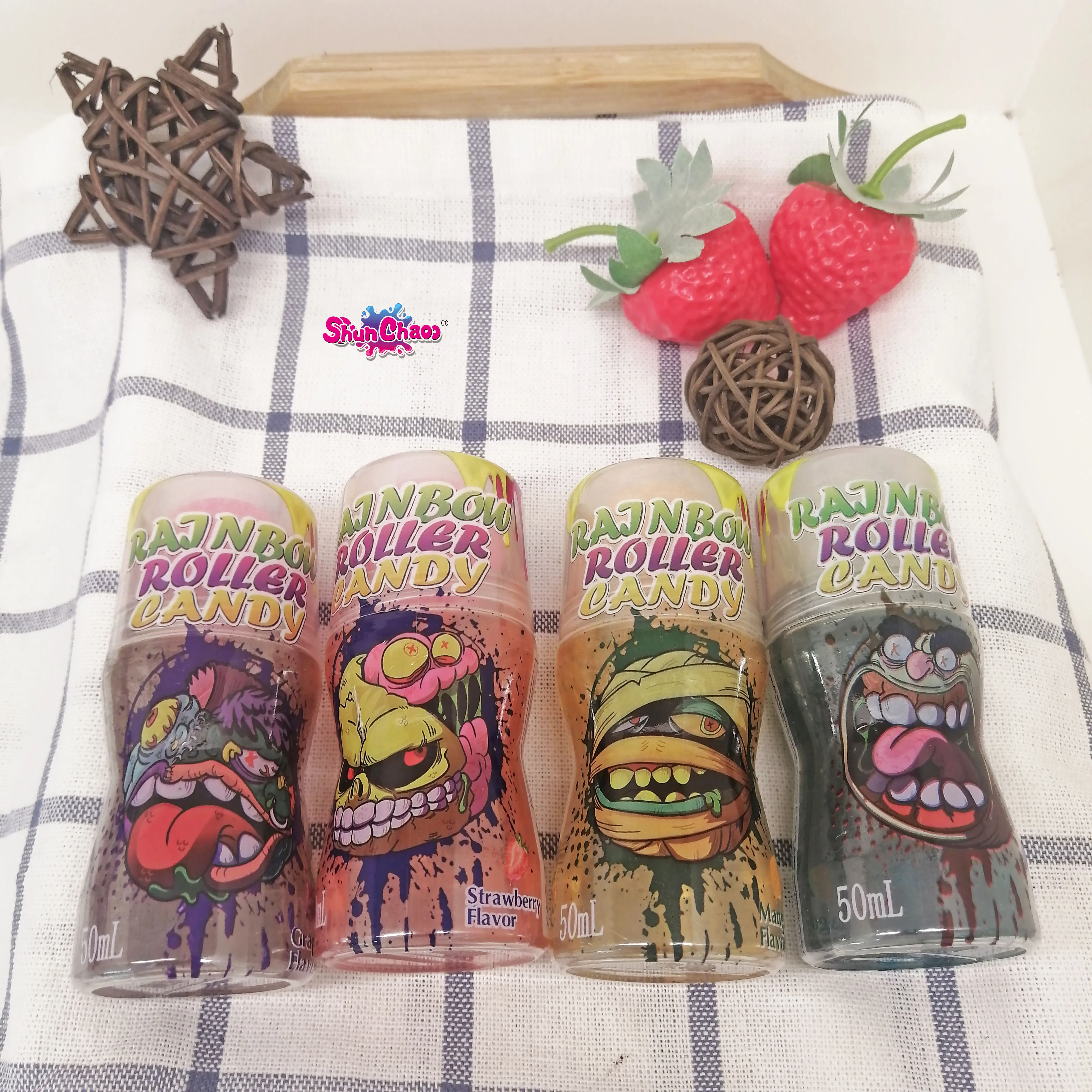 Hot Sale Fruity Flavored Rolling Lipstick Jelly Jam Liquid Candy Liquid Candy