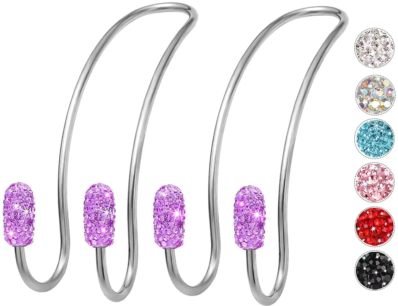 Universal car accessories Car Hangers Bling Rhinestones Auto Hooks for Car Back Seat Hooks