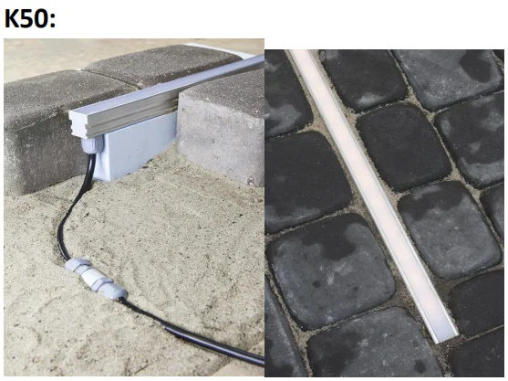 
Recessed decking wall floor linear lighting Inground led aluminum profile K50 