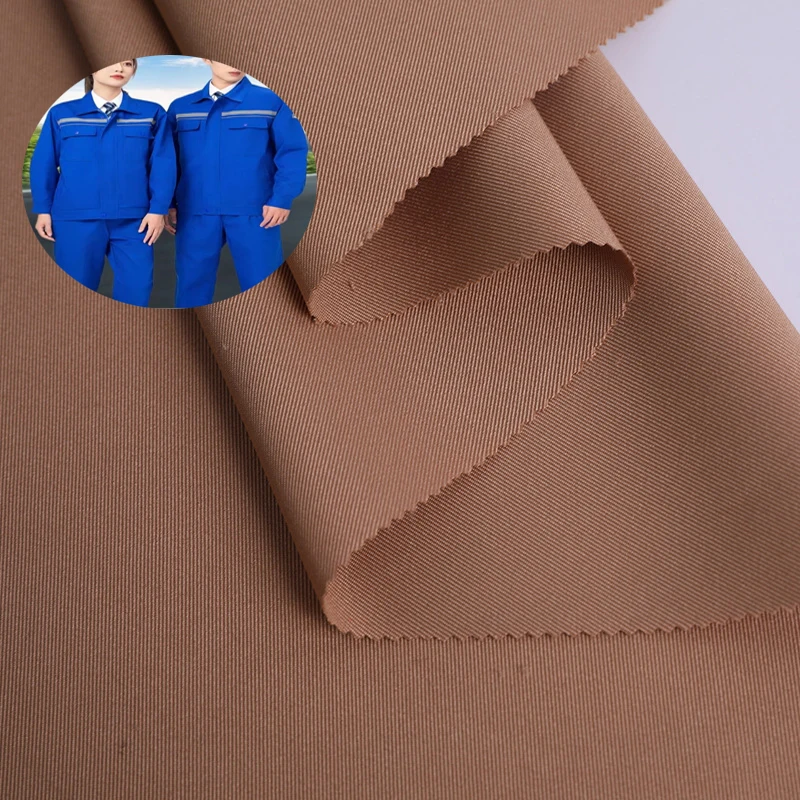 100% Polyester Gabardine Twill Uniform Labour Cloth Stripe Carbon Fiber Anti Static Fabric for Workwear