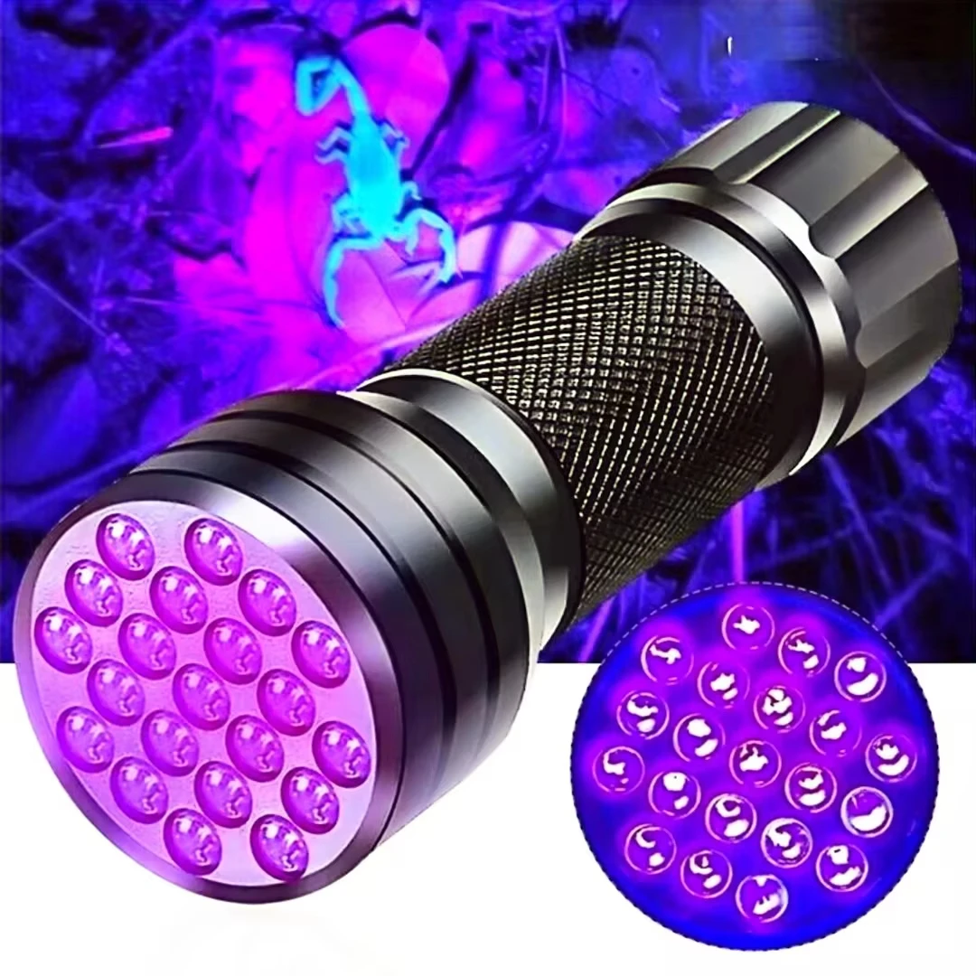 Factory Price 21 LED Aluminum Nail Lamp Ultraviolet UV Flashlight Handheld UV Torch Light Nail Polish Dryer