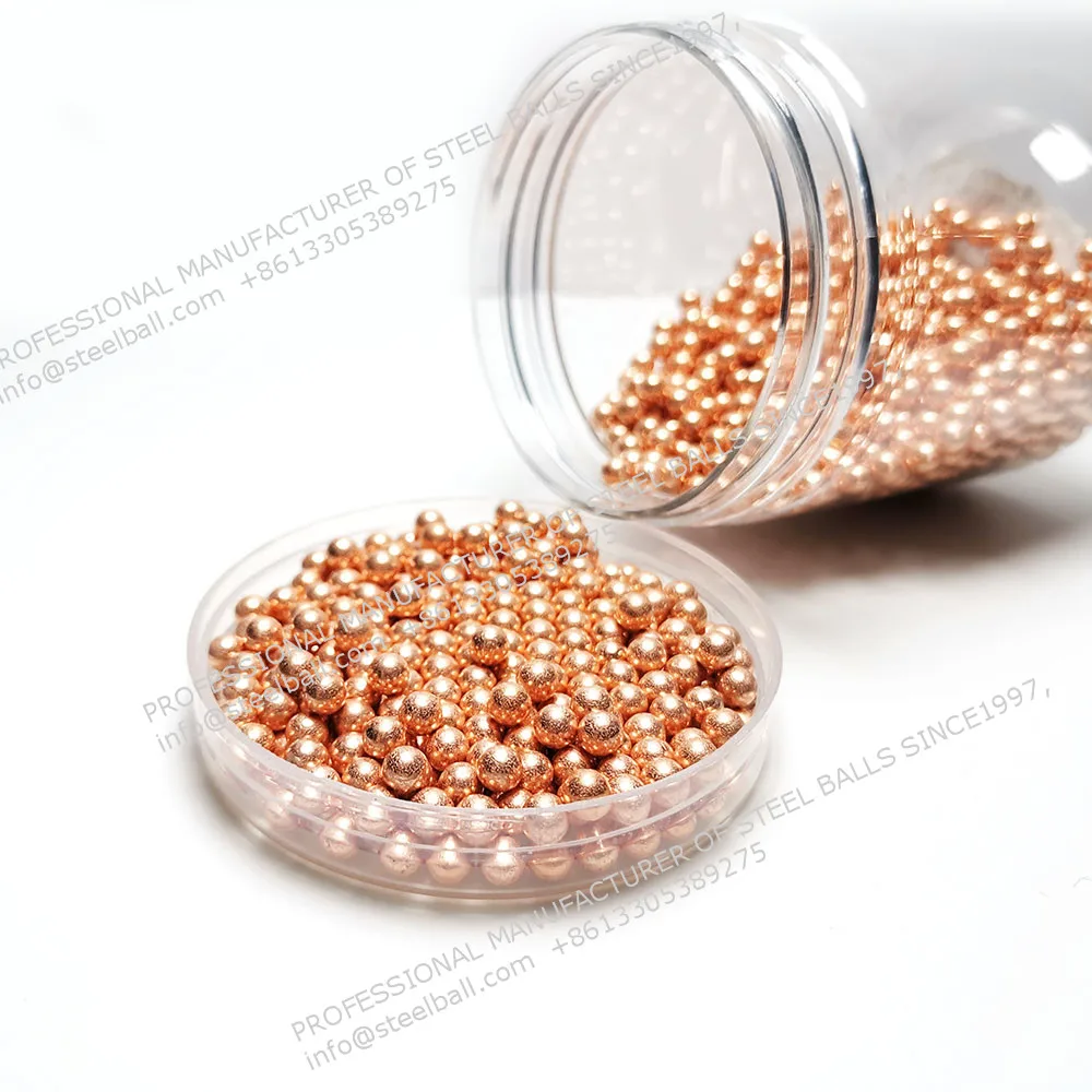 
China AISI1010 4.50mm (Soft) copper plated steel balls Copper BBS 